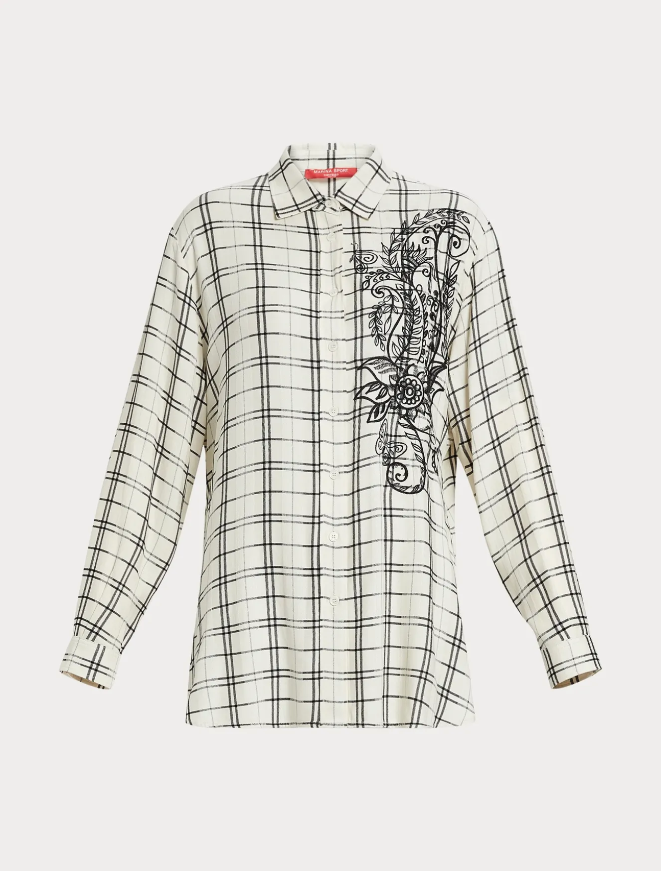 Camicia check con ricamo