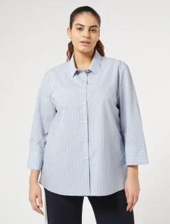 Camicia in misto cotone tinto filo