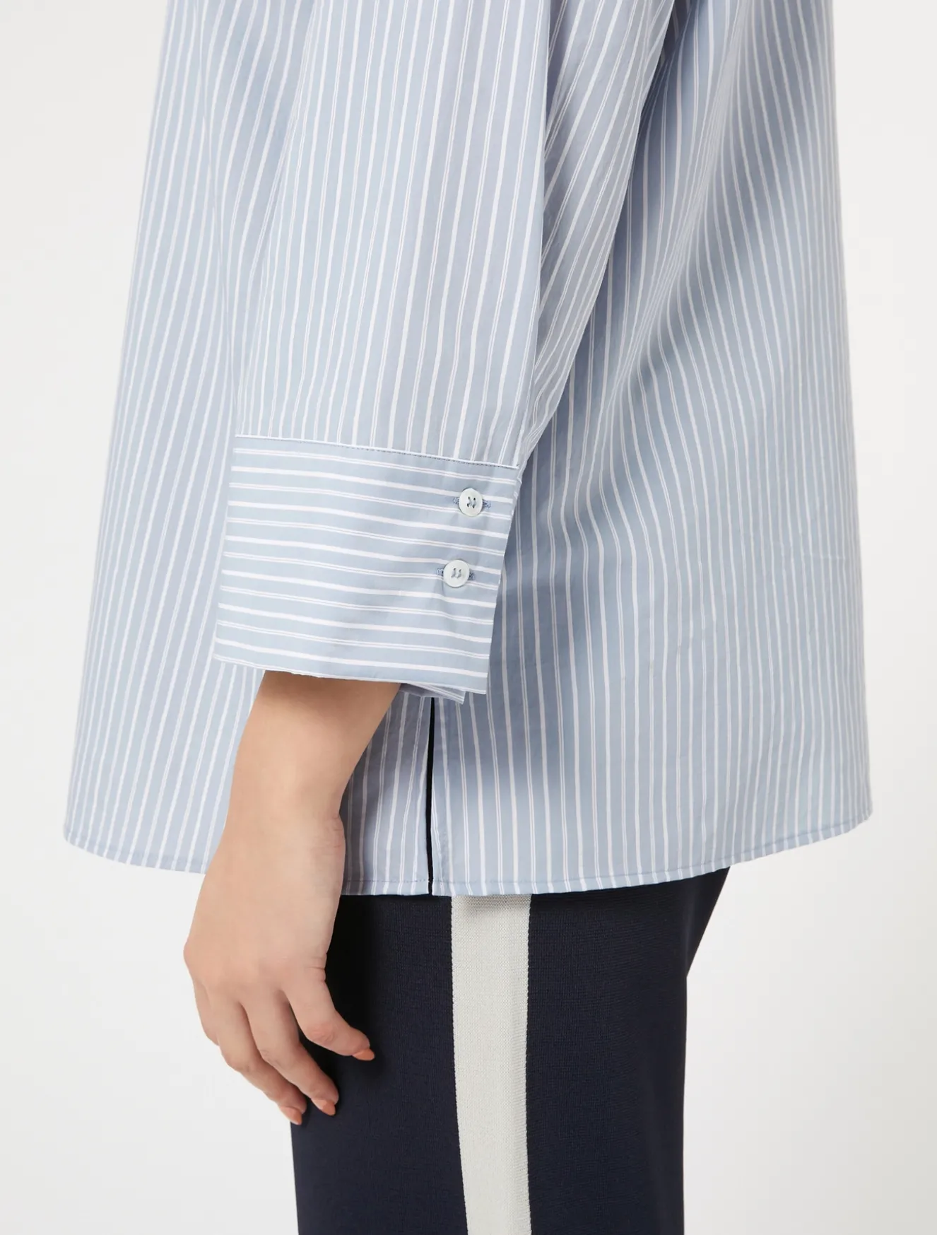 Camicia in misto cotone tinto filo