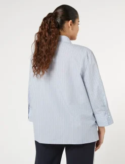 Camicia in misto cotone tinto filo