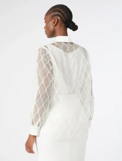 Camicia in organza ricamata