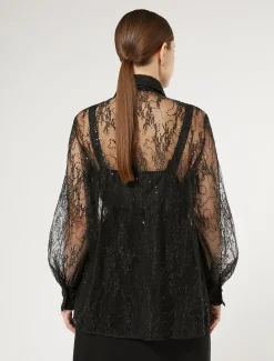 Camicia in pizzo con paillettes
