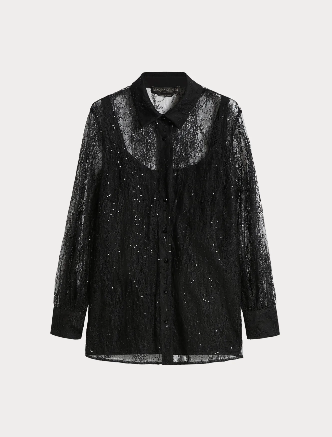 Camicia in pizzo con paillettes