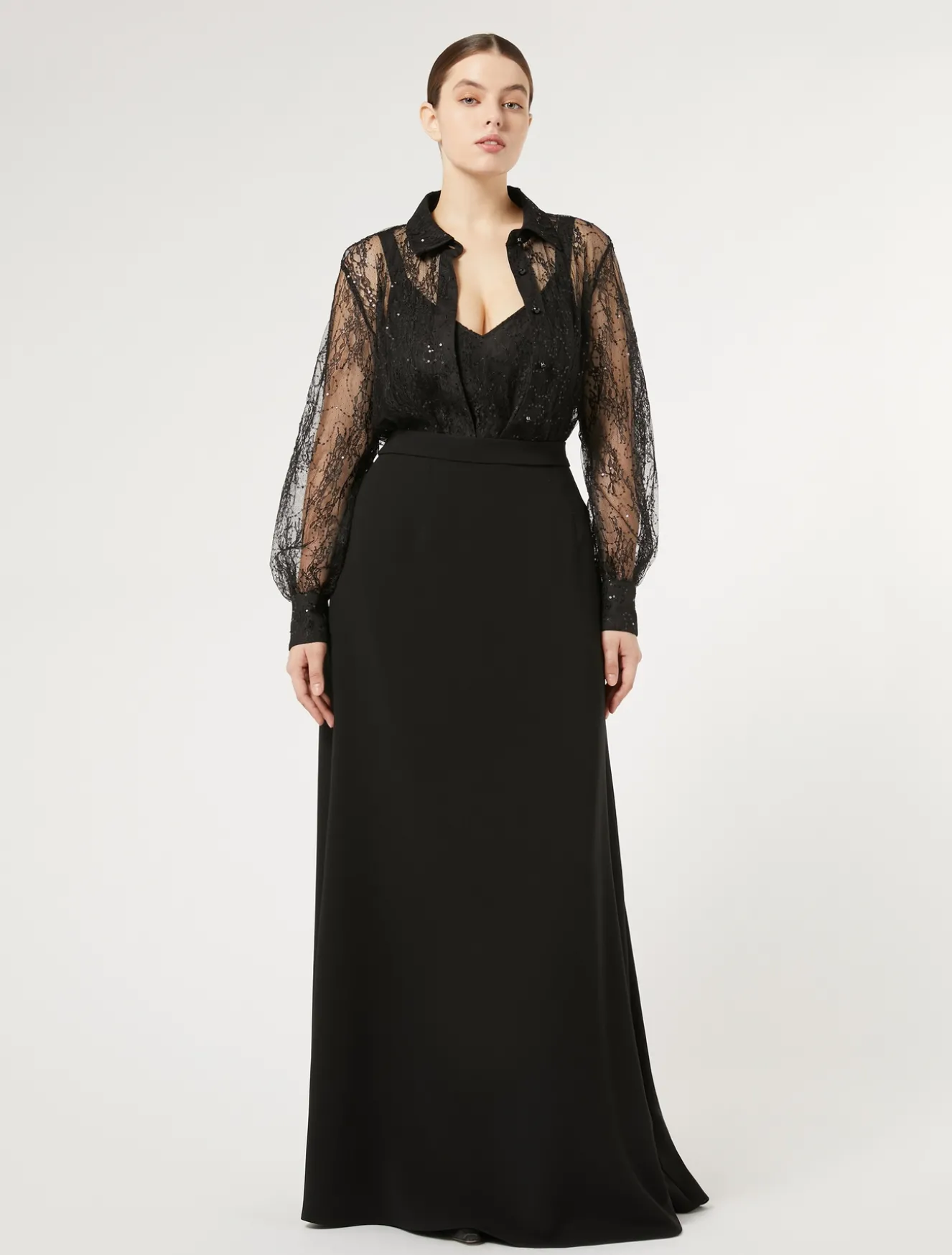 Camicia in pizzo con paillettes