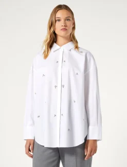 Camicia in popeline con ricamo