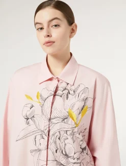 Camicia in popeline con ricamo