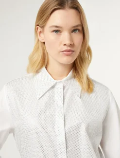 Camicia in popeline con strass