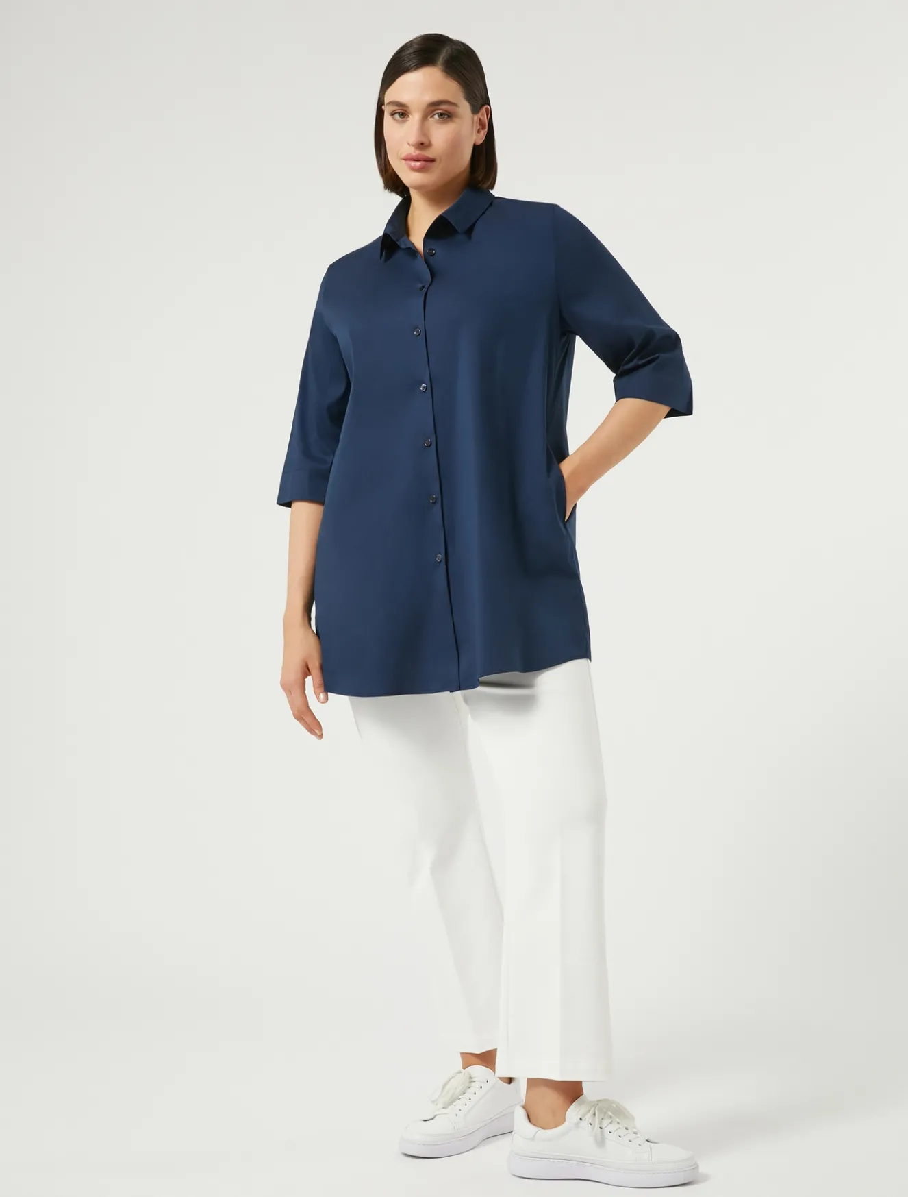 Camicia in popeline di misto cotone