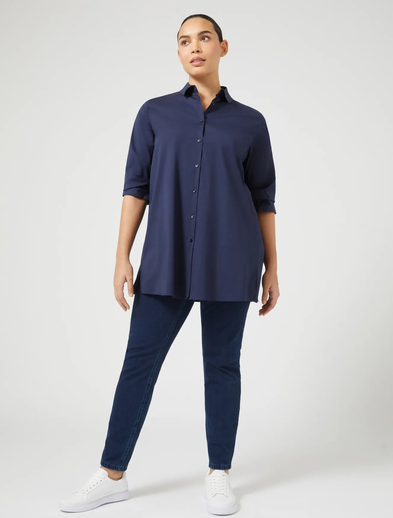 Camicia in popeline stretch