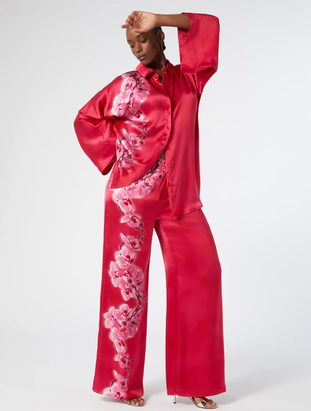 Camicia in raso di seta