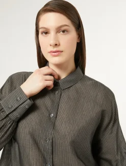 Camicia in tela di cotone e seta