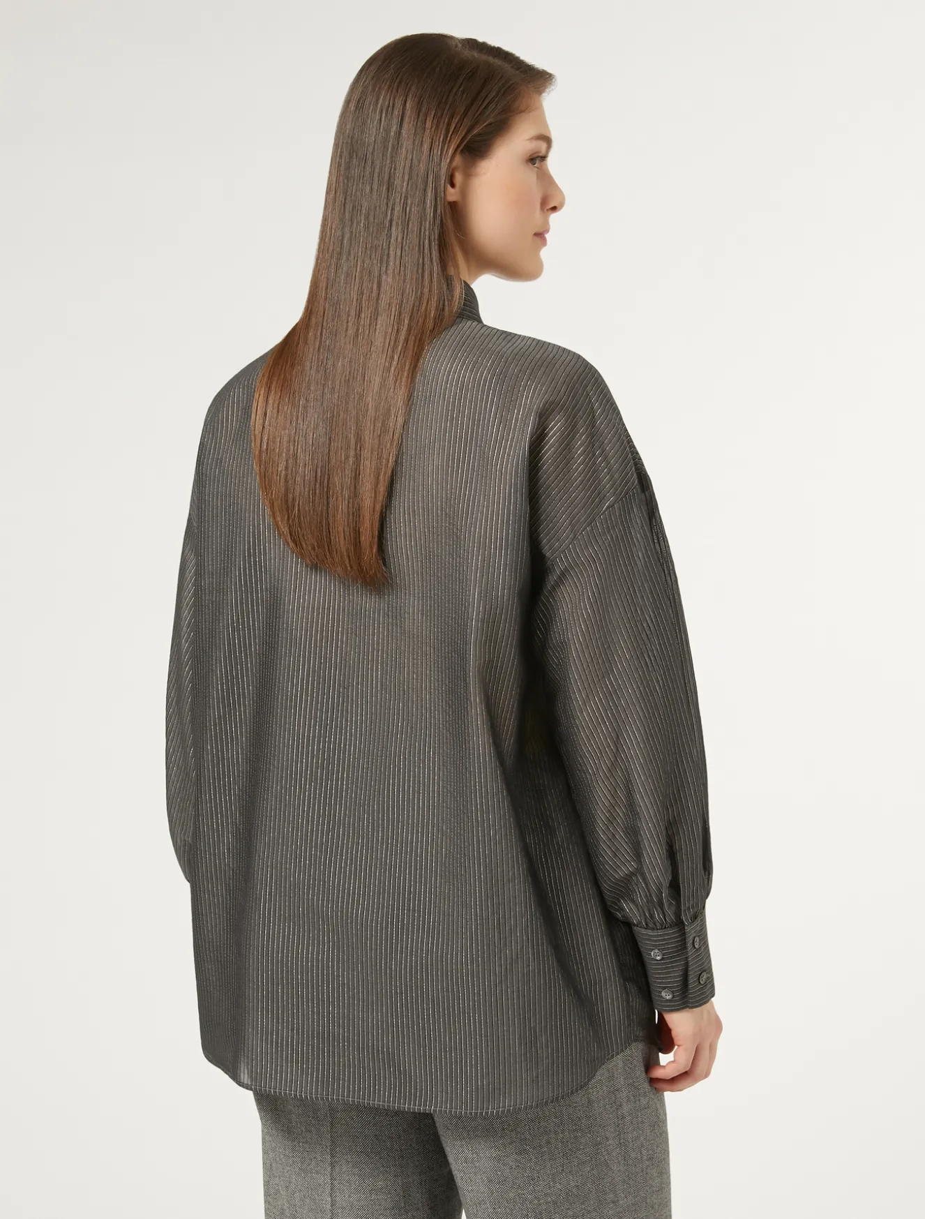 Camicia in tela di cotone e seta