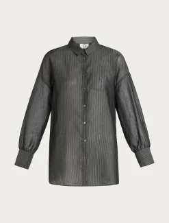 Camicia in tela di cotone e seta