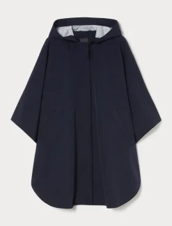 Cappa in tela e jersey mélange