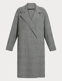 Cappotto in double di lana check