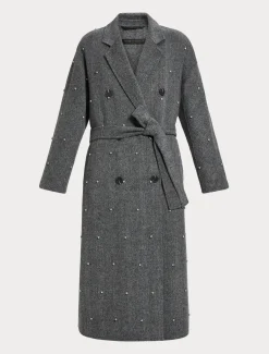 Cappotto in double di lana con ricami