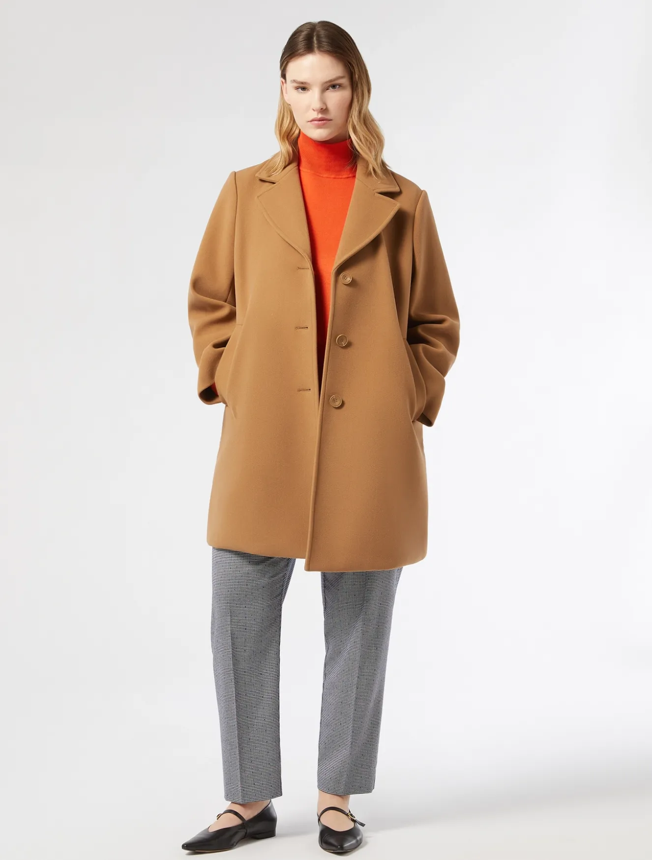 Cappotto in panno jersey e tela di nylon antigoccia