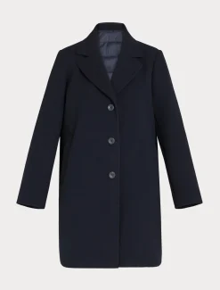 Cappotto in panno jersey e tela di nylon antigoccia