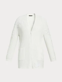 Cardigan in cotone con ricami