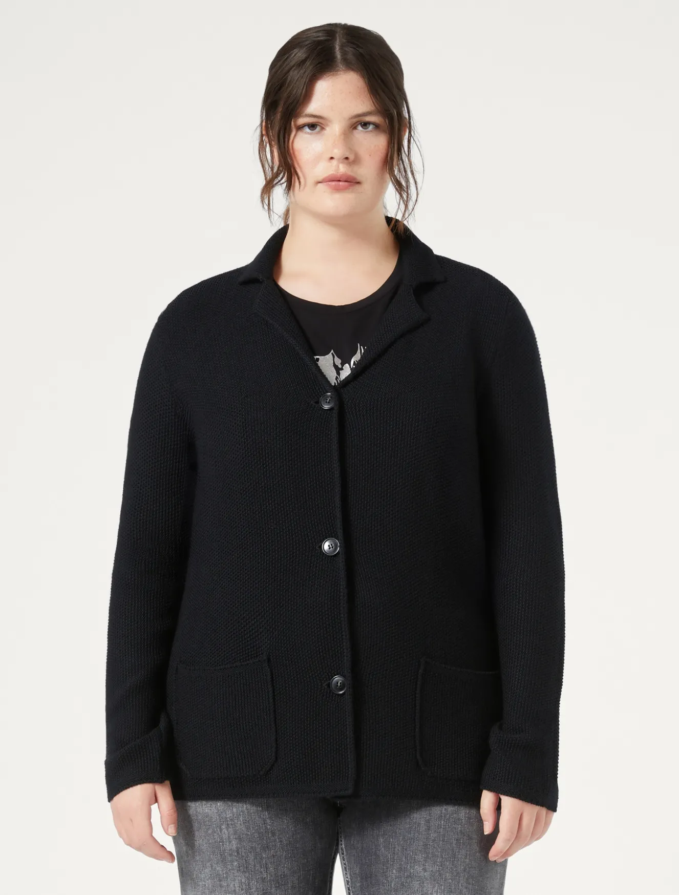 Cardigan in filato di maglia e lana