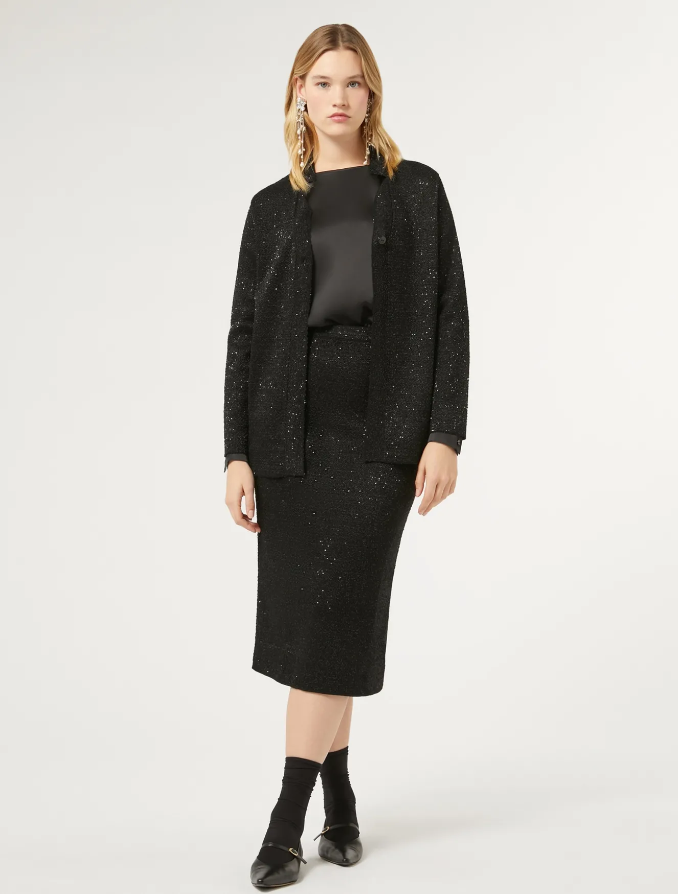 Cardigan in maglia con paillettes