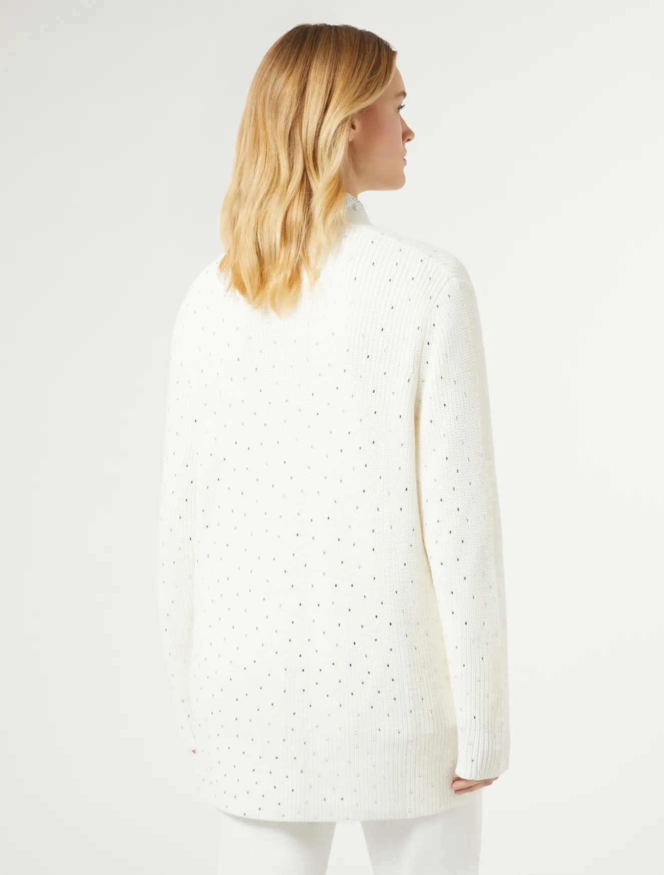 Cardigan in misto lana con strass