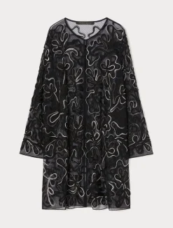 Casacca aperta in tulle plumetis