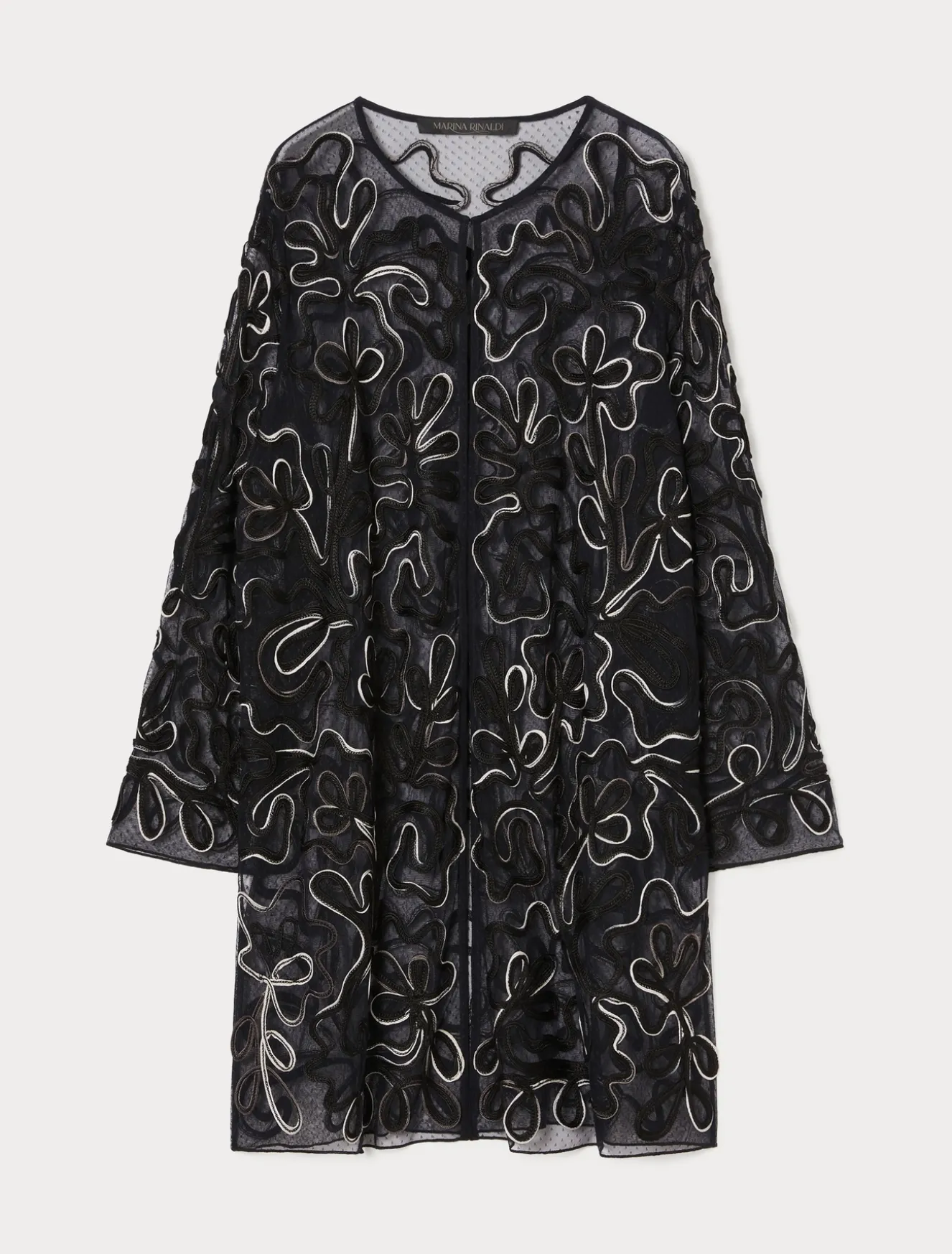 Casacca aperta in tulle plumetis