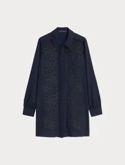 Casacca in crêpe con ricamo