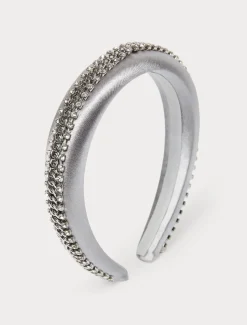 Cerchietto in raso ricamato