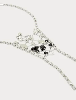 Collana con baguette e strass