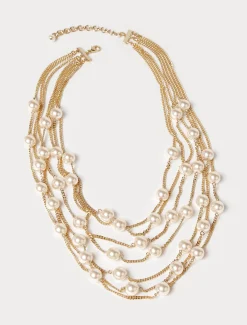 Collana multifilo con perle