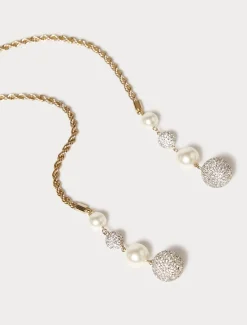 Collana torchon con perle