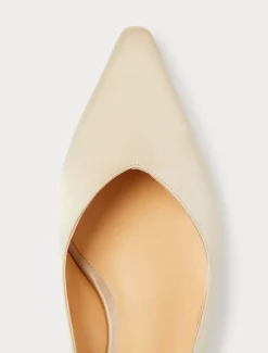 Décolleté sling back in raso
