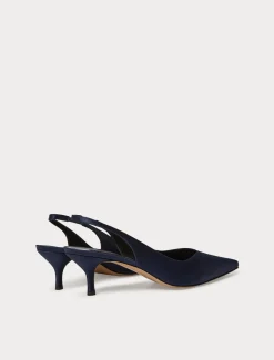 Décolleté sling back in raso