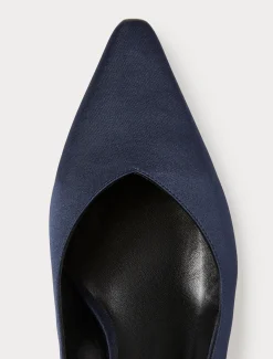 Décolleté sling back in raso