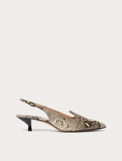 Décolleté slingback in pelle
