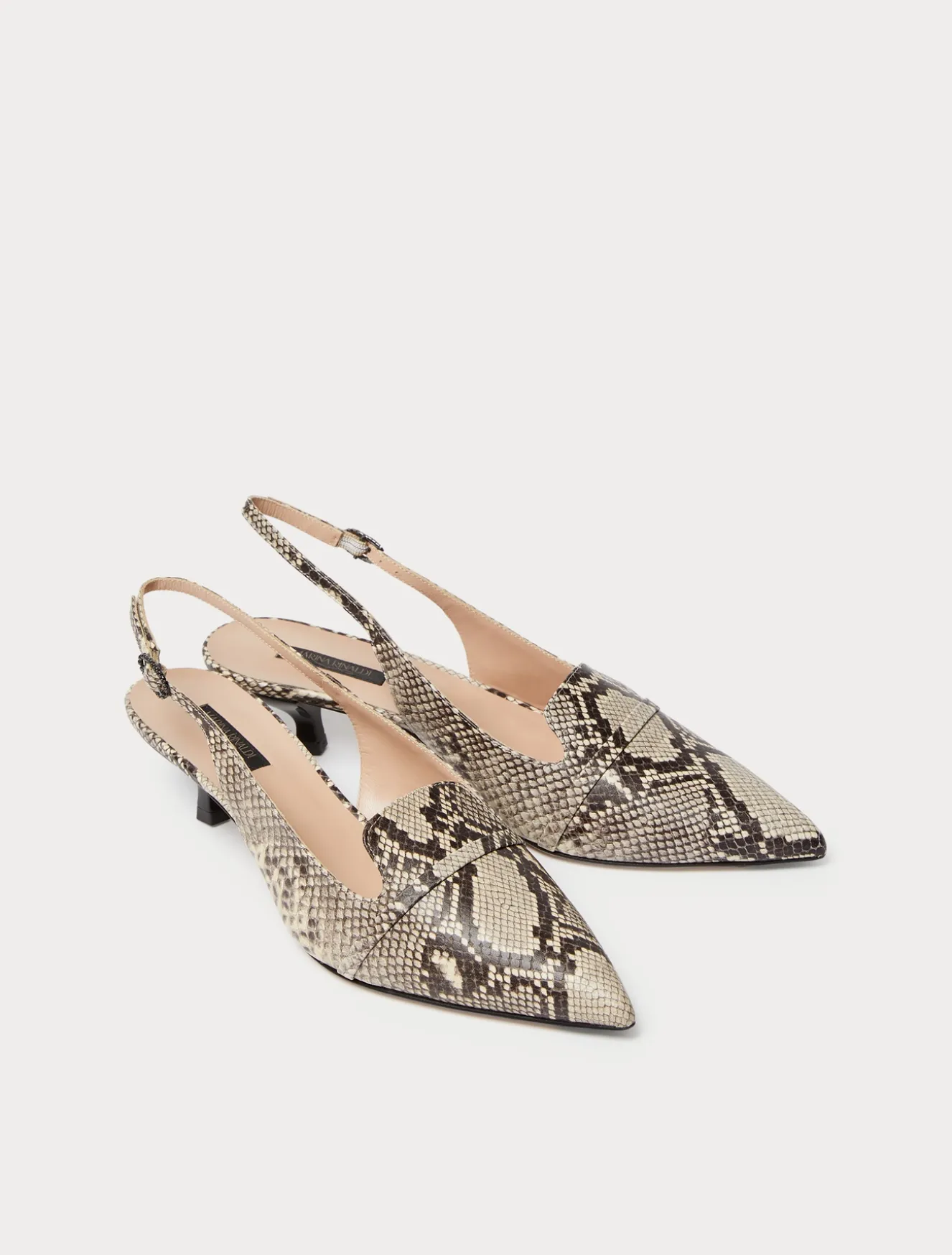 Décolleté slingback in pelle