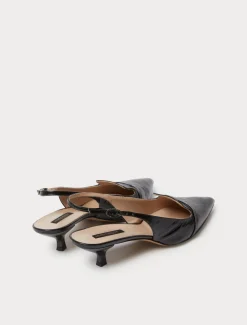 Décolleté slingback in pelle