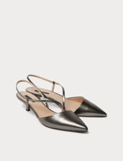 Décolleté slingback in pelle