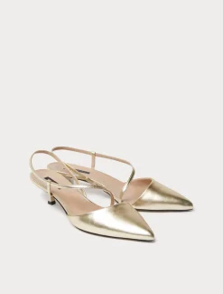 Décolleté slingback in pelle