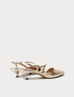 Décolleté slingback in pelle