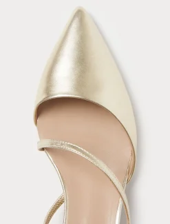 Décolleté slingback in pelle