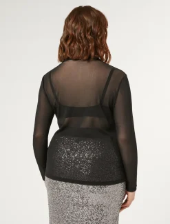 Dolcevita in tulle stretch