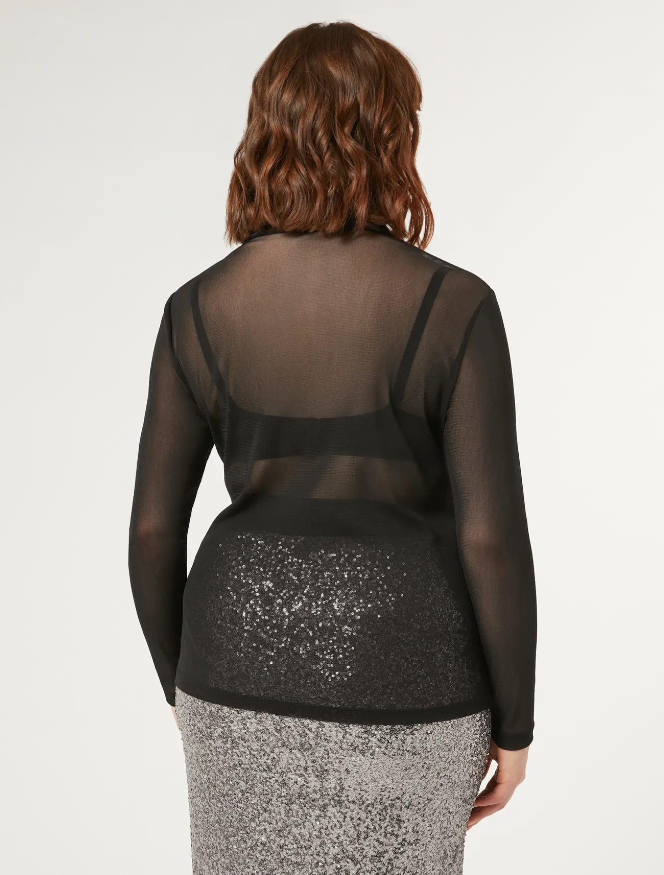 Dolcevita in tulle stretch