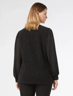 Felpa in jersey lamé e georgette