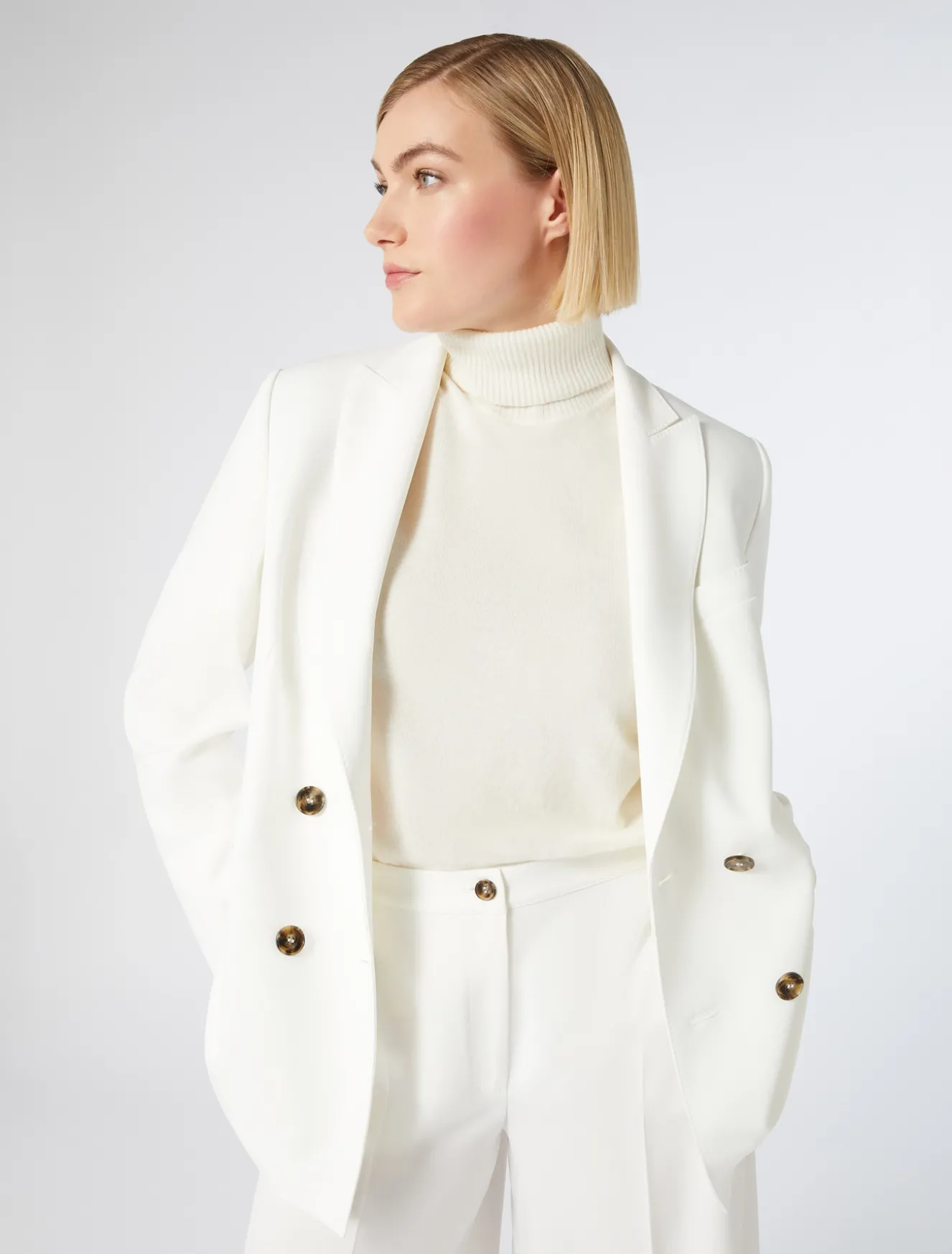 Giacca blazer doppiopetto in cady