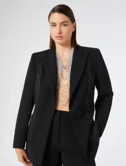 Giacca blazer in cady e tulle