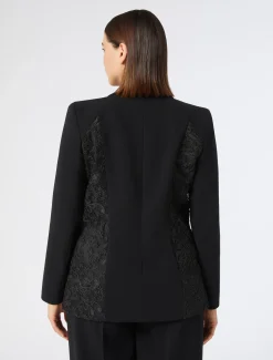 Giacca blazer in cady e tulle