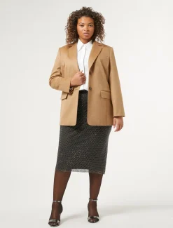 Giacca blazer in cammello